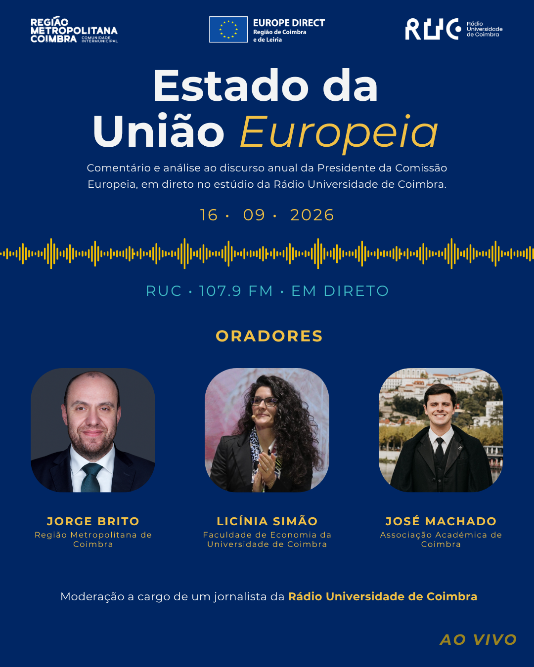Estado da Uni�o Europeia 2026 em debate na R�dio Universidade de Coimbra